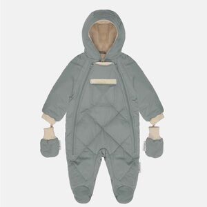 7AM Quilted Hooded Baby Snowsuit with Mittens
